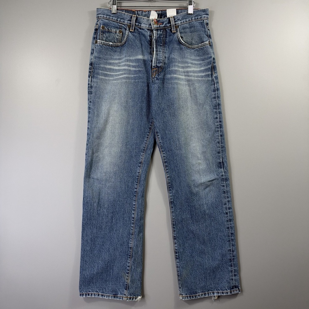 Lucky Brand 183 Dungarees Jeans Mens 30x30 Medium Wash Blue Bootcut Distressed
